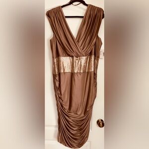Cocktail/evening dress beautiful gold (mineral) color size 3x